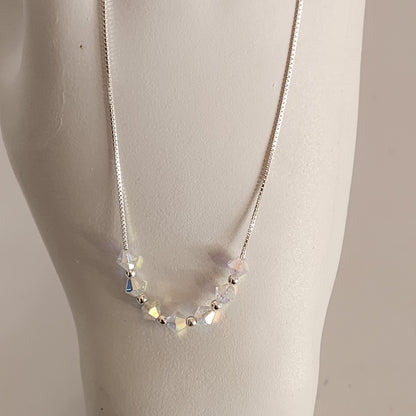 Collar Cadena Veneciana Cristal Swarovski Elements Plata 925 Varios Colores