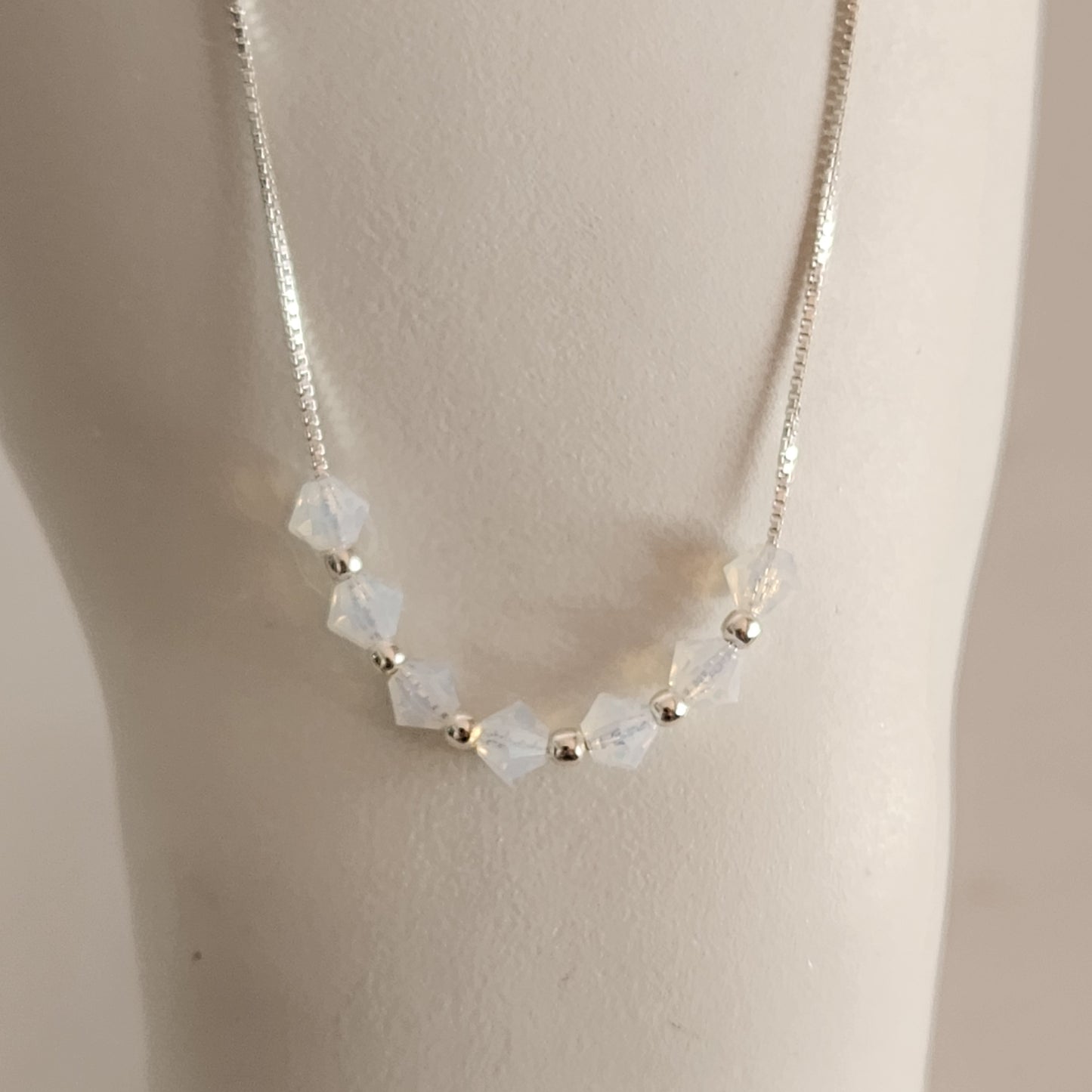 Collar Cadena Veneciana Cristal Swarovski Elements Plata 925 Varios Colores