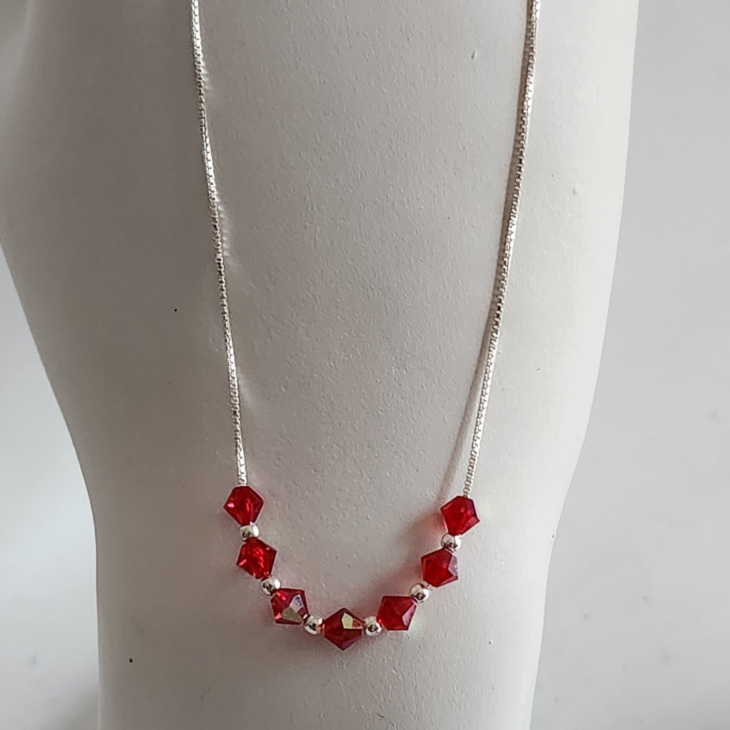 Collar Cadena Veneciana Cristal Swarovski Elements Plata 925 Varios Colores