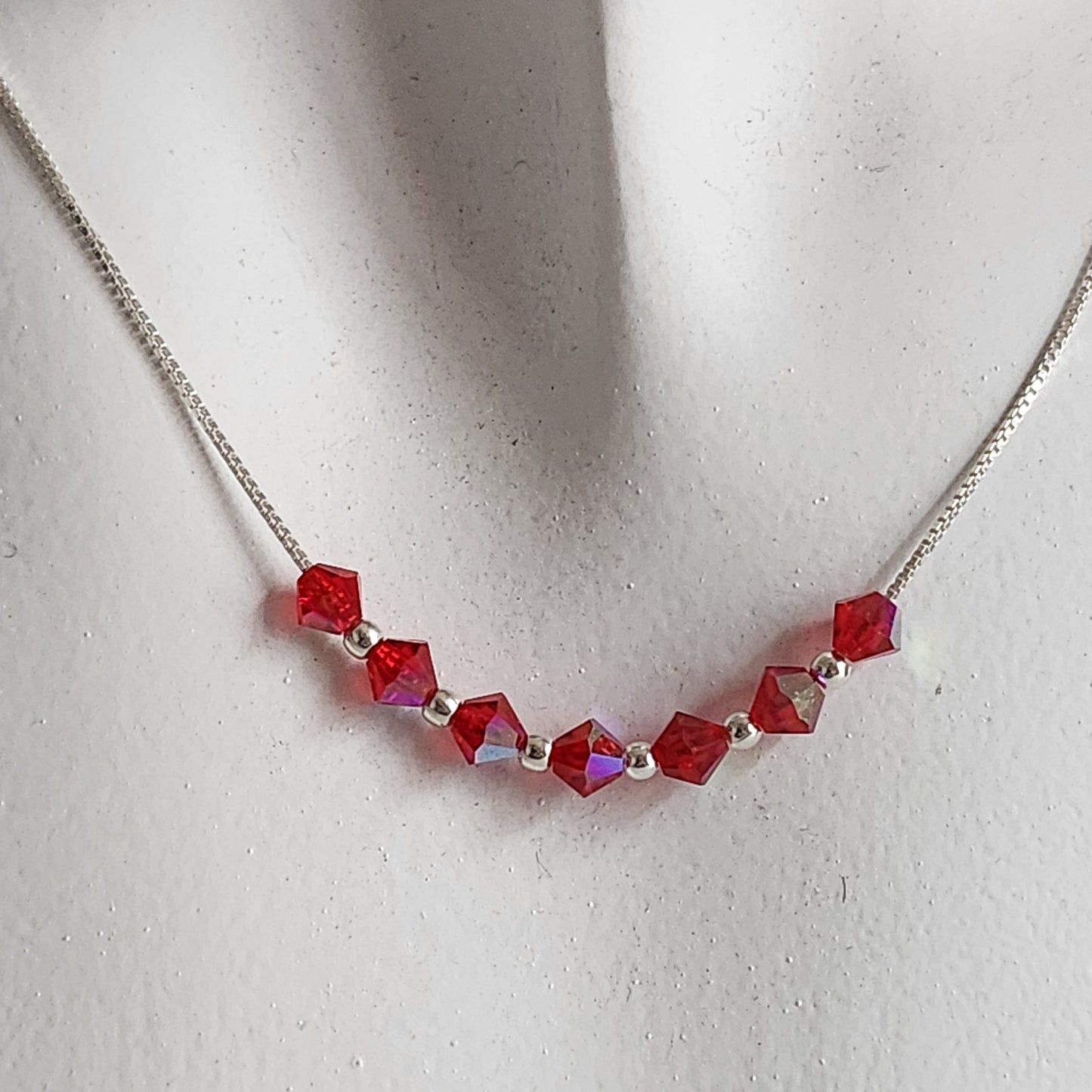 Collar Cadena Veneciana Cristal Swarovski Elements Plata 925 Varios Colores