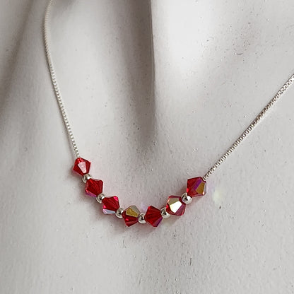 Collar Cadena Veneciana Cristal Swarovski Elements Plata 925 Varios Colores