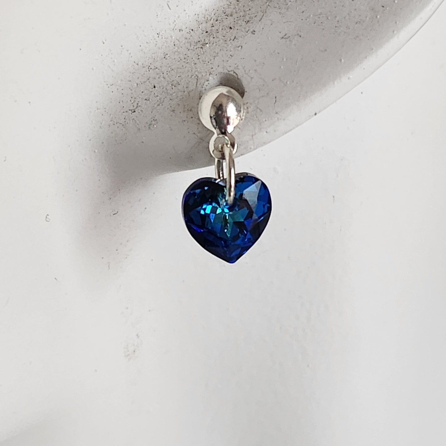 Aros Colgantes Corazón Cristal Swarovski Elements Plata 925 Varios Colores