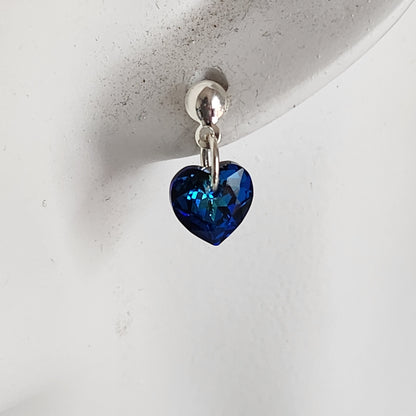 Aros Colgantes Corazón Cristal Swarovski Elements Plata 925 Varios Colores