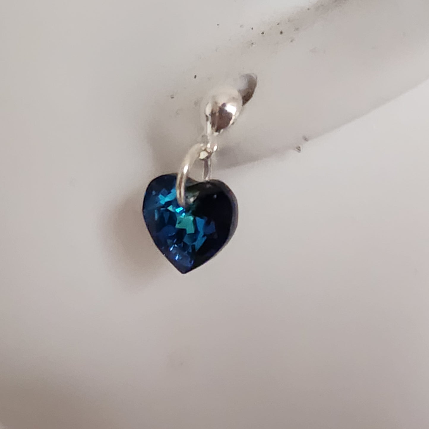 Aros Colgantes Corazón Cristal Swarovski Elements Plata 925 Varios Colores