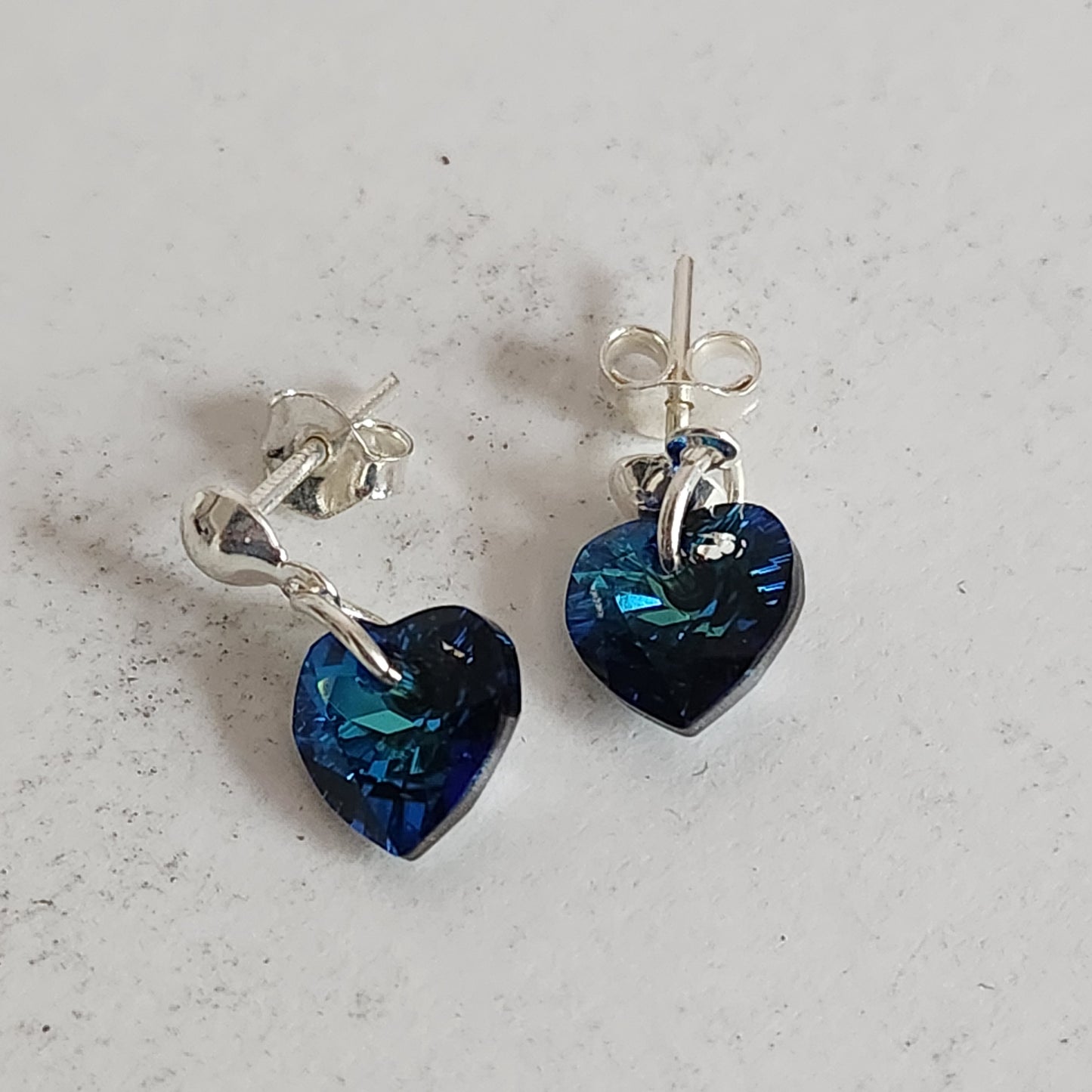 Aros Colgantes Corazón Cristal Swarovski Elements Plata 925 Varios Colores