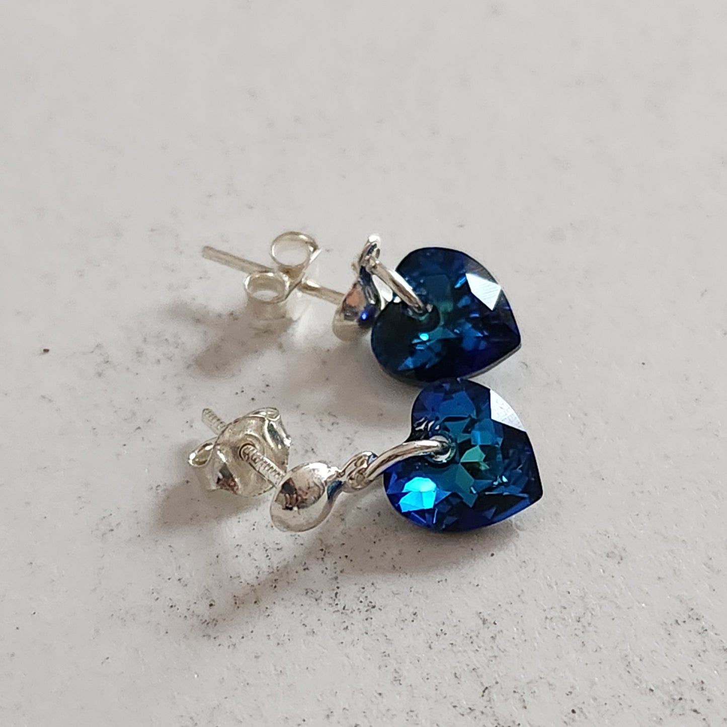 Aros Colgantes Corazón Cristal Swarovski Elements Plata 925 Varios Colores