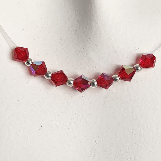 Collar Tanza Cristales Swarovski Colores 7 Chakras + Plata 925