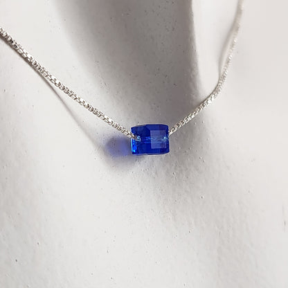 Collar Dije Cubo 4mm Cristal Swarovski Elements plata 925