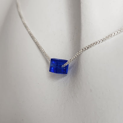 Collar Dije Cubo 4mm Cristal Swarovski Elements plata 925