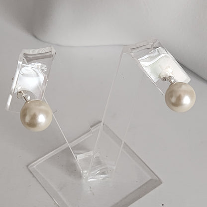 Aros Perla Premium Austria 10mm White Blanca Plata 925