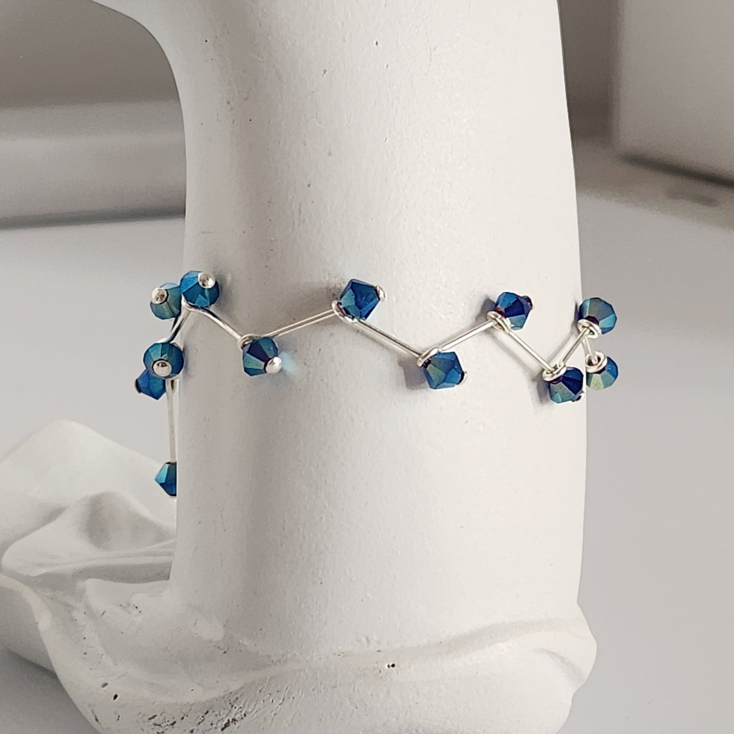 Pulsera Cristal Swarovski Elements 4mm Hilos Plata 925 Varios Colores