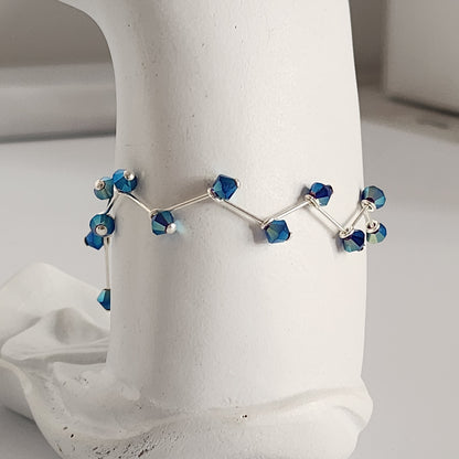 Pulsera Cristal Swarovski Elements 4mm Hilos Plata 925 Varios Colores