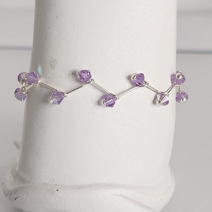 Pulsera Cristal Swarovski Elements 4mm Hilos Plata 925 Varios Colores