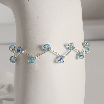 Pulsera Cristal Swarovski Elements 4mm Hilos Plata 925 Varios Colores