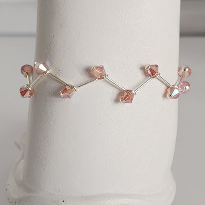 Pulsera Cristal Swarovski Elements 4mm Hilos Plata 925 Varios Colores
