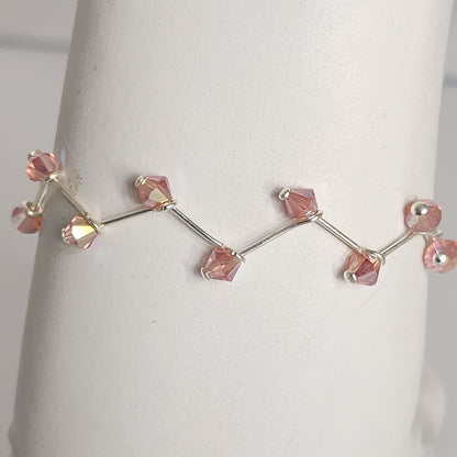 Pulsera Cristal Swarovski Elements 4mm Hilos Plata 925 Varios Colores
