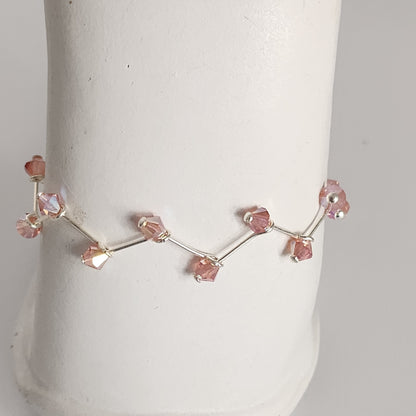 Pulsera Cristal Swarovski Elements 4mm Hilos Plata 925 Varios Colores