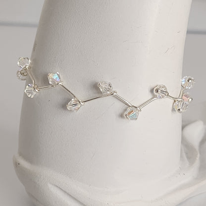 Pulsera Cristal Swarovski Elements 4mm Hilos Plata 925 Varios Colores