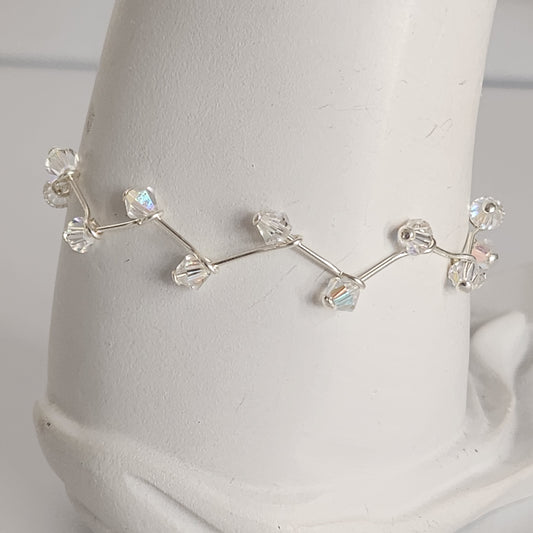 Pulsera Cristal Swarovski Elements 4mm Hilos Plata 925 Varios Colores