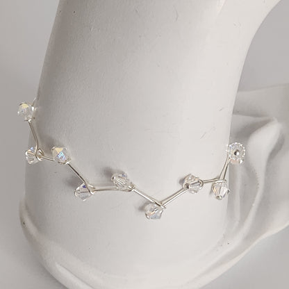 Pulsera Cristal Swarovski Elements 4mm Hilos Plata 925 Varios Colores
