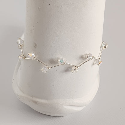 Pulsera Cristal Swarovski Elements 4mm Hilos Plata 925 Varios Colores