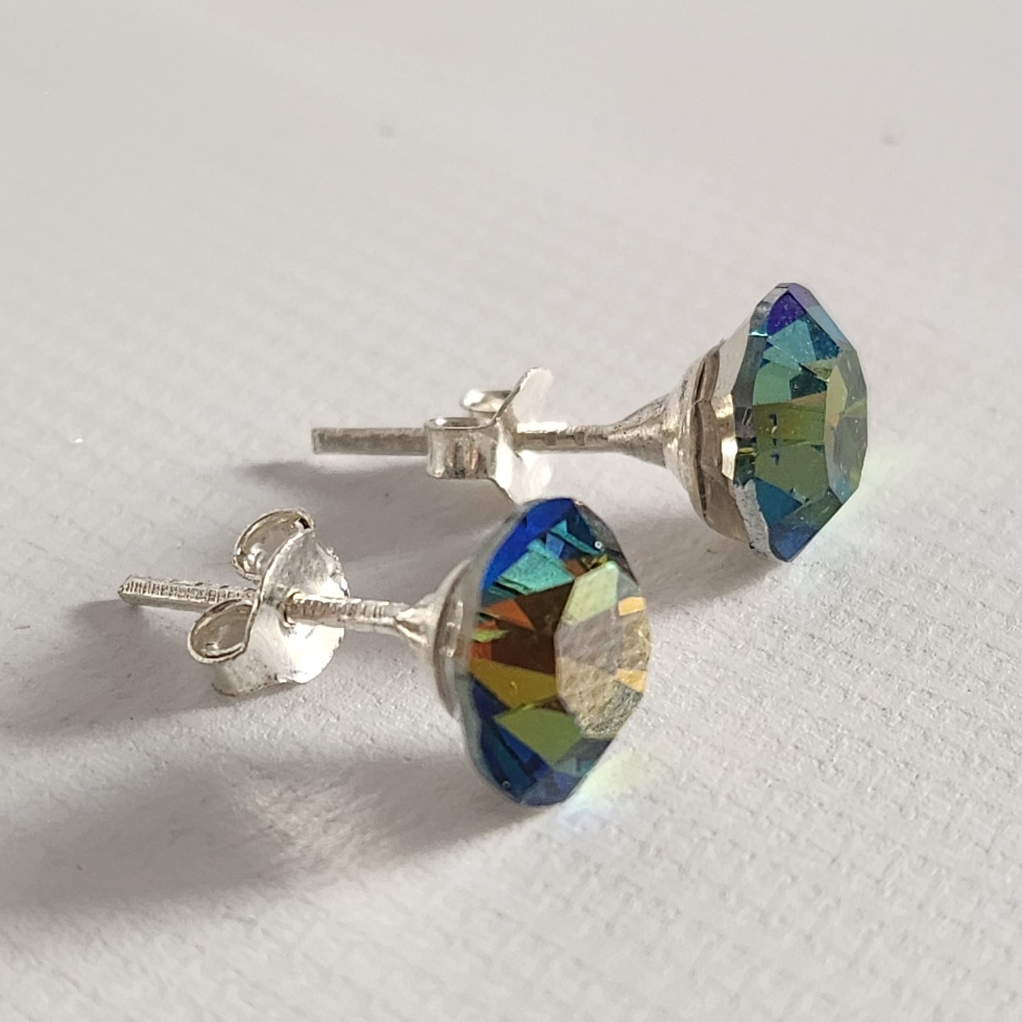Aros Cristal Swarovski Elements Redondo 8mm Varios Colores No Cubic