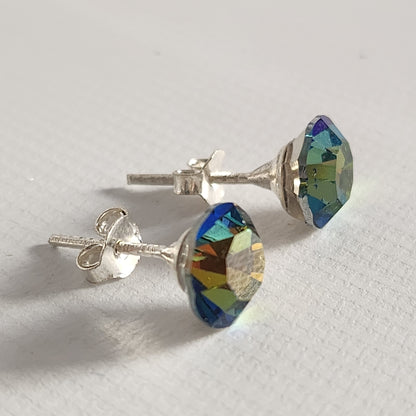 Aros Cristal Swarovski Elements Redondo 8mm Varios Colores No Cubic