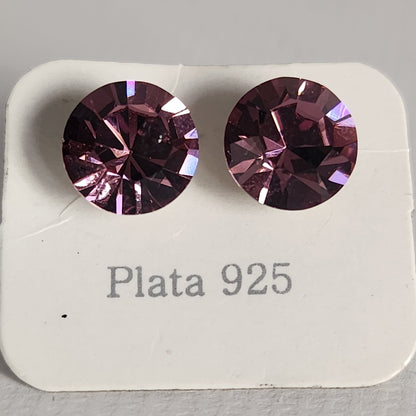 Aros Cristal Swarovski Elements Redondo 8mm Varios Colores No Cubic