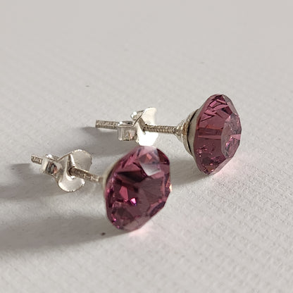 Aros Cristal Swarovski Elements Redondo 8mm Varios Colores No Cubic