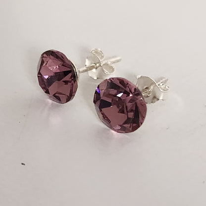 Aros Cristal Swarovski Elements Redondo 8mm Varios Colores No Cubic
