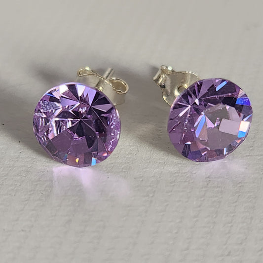 Aros Cristal Swarovski Elements Redondo 8mm Varios Colores No Cubic