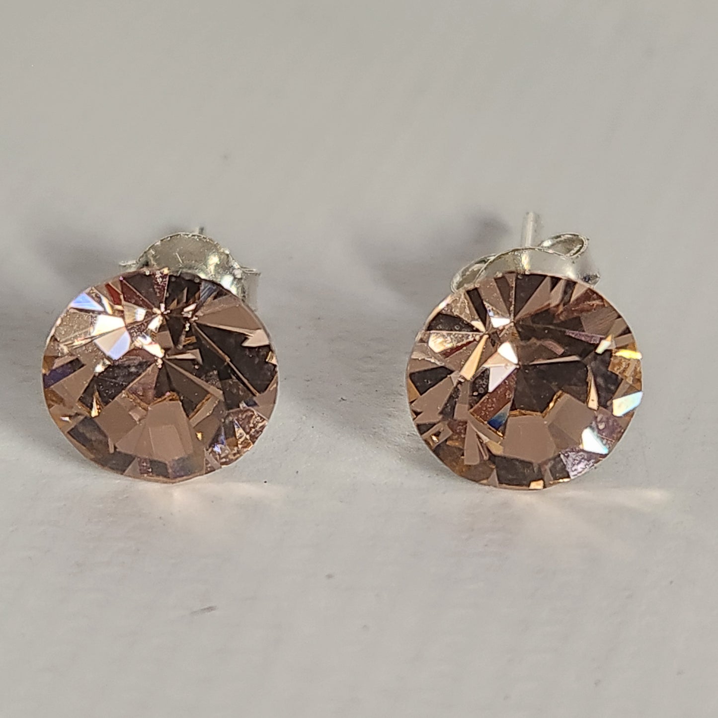 Aros Cristal Swarovski Elements Redondo 8mm Varios Colores No Cubic