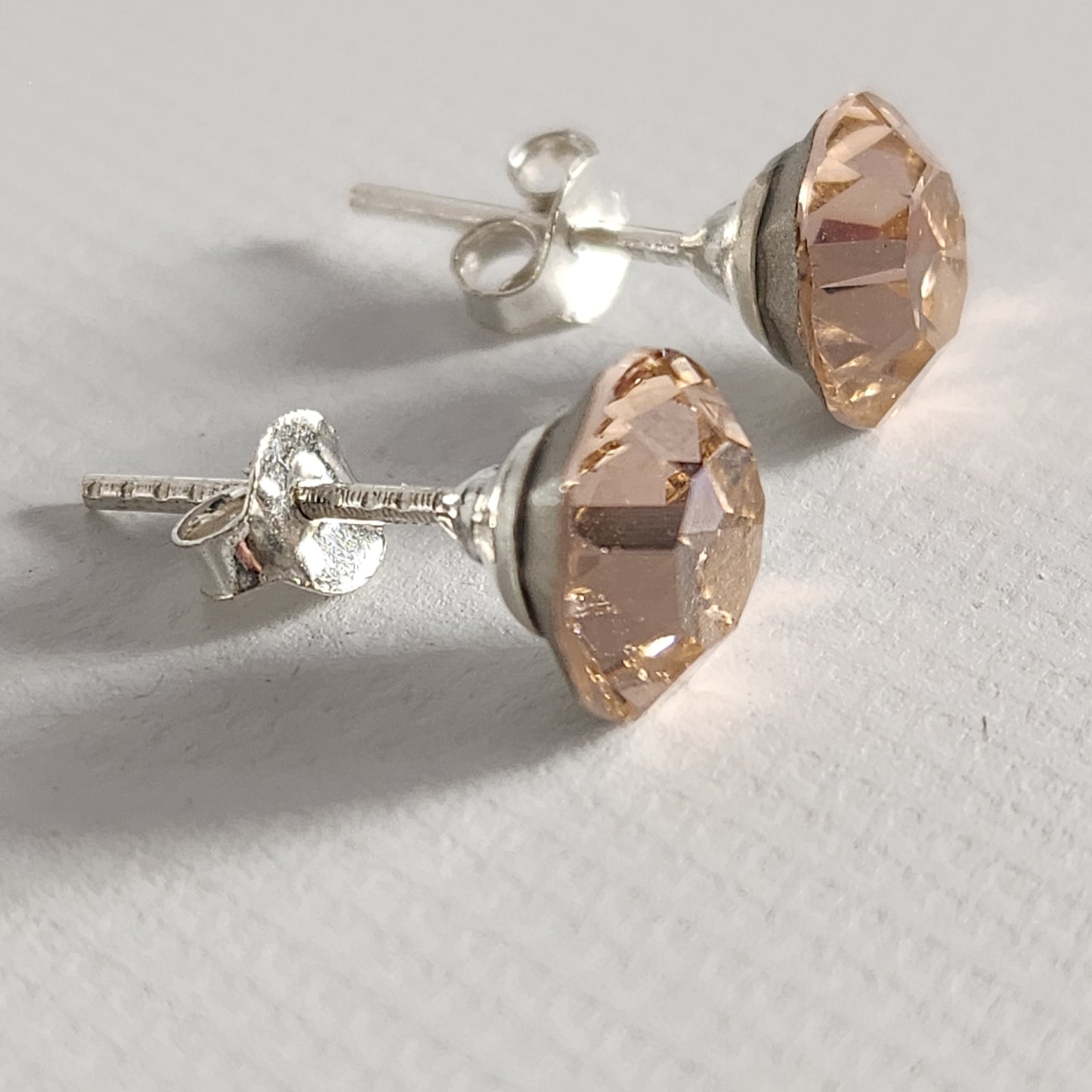 Aros Cristal Swarovski Elements Redondo 8mm Varios Colores No Cubic