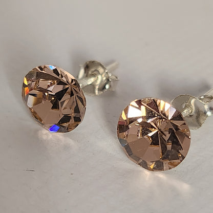 Aros Cristal Swarovski Elements Redondo 8mm Varios Colores No Cubic
