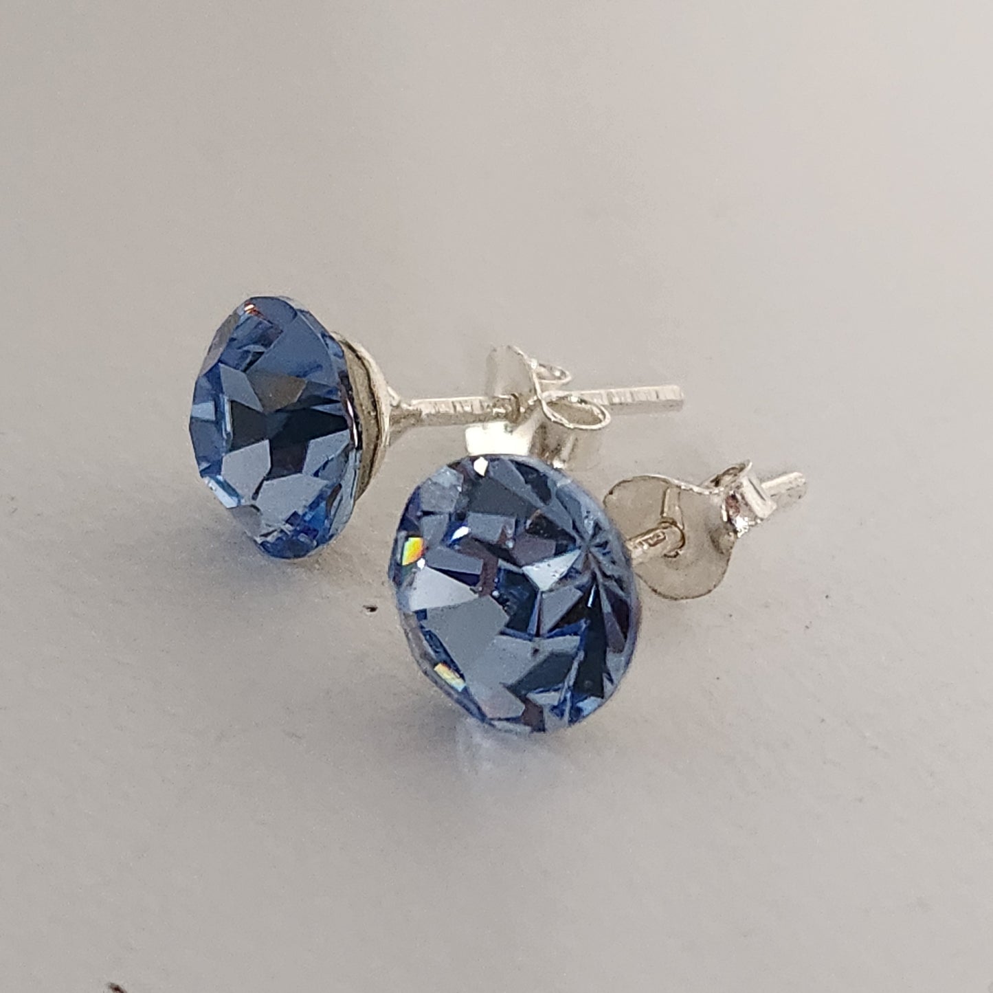 Aros Cristal Swarovski Elements Redondo 8mm Varios Colores No Cubic