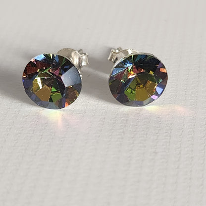 Aros Cristal Swarovski Elements Redondo 8mm Varios Colores No Cubic