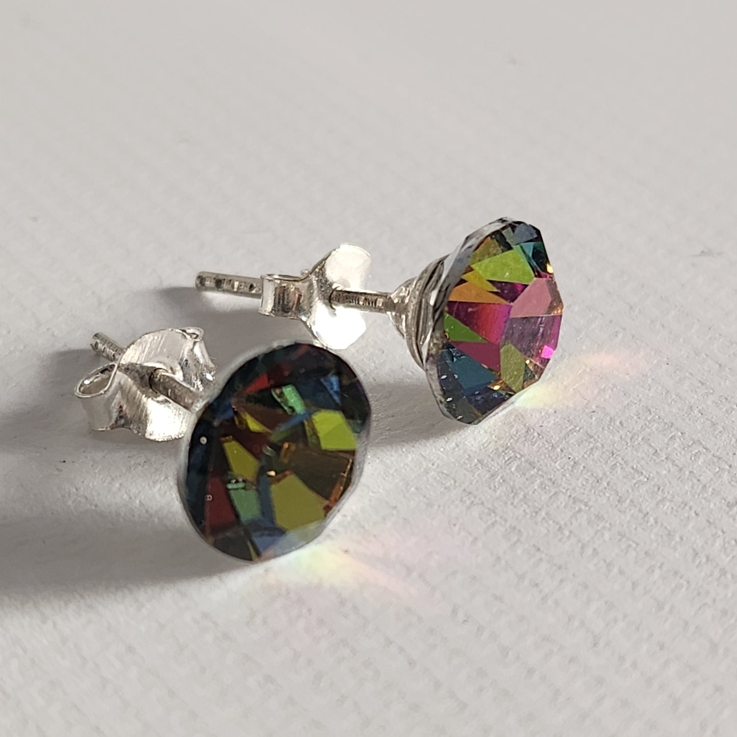Aros Cristal Swarovski Elements Redondo 8mm Varios Colores No Cubic