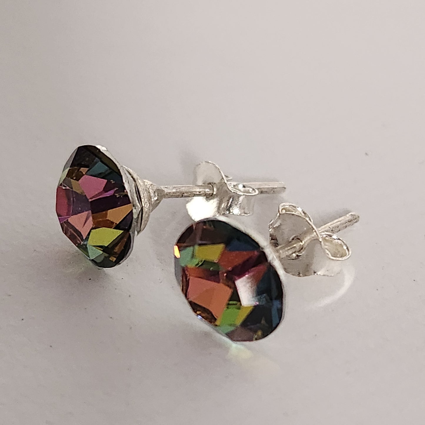 Aros Cristal Swarovski Elements Redondo 8mm Varios Colores No Cubic