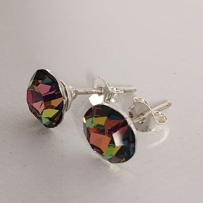 Aros Cristal Swarovski Elements Redondo 8mm Varios Colores No Cubic