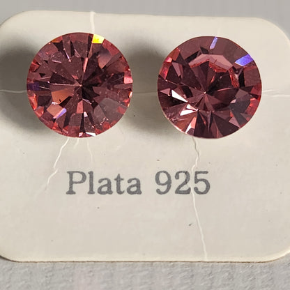 Aros Cristal Swarovski Elements Redondo 8mm Varios Colores No Cubic