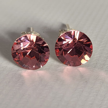 Aros Cristal Swarovski Elements Redondo 8mm Varios Colores No Cubic