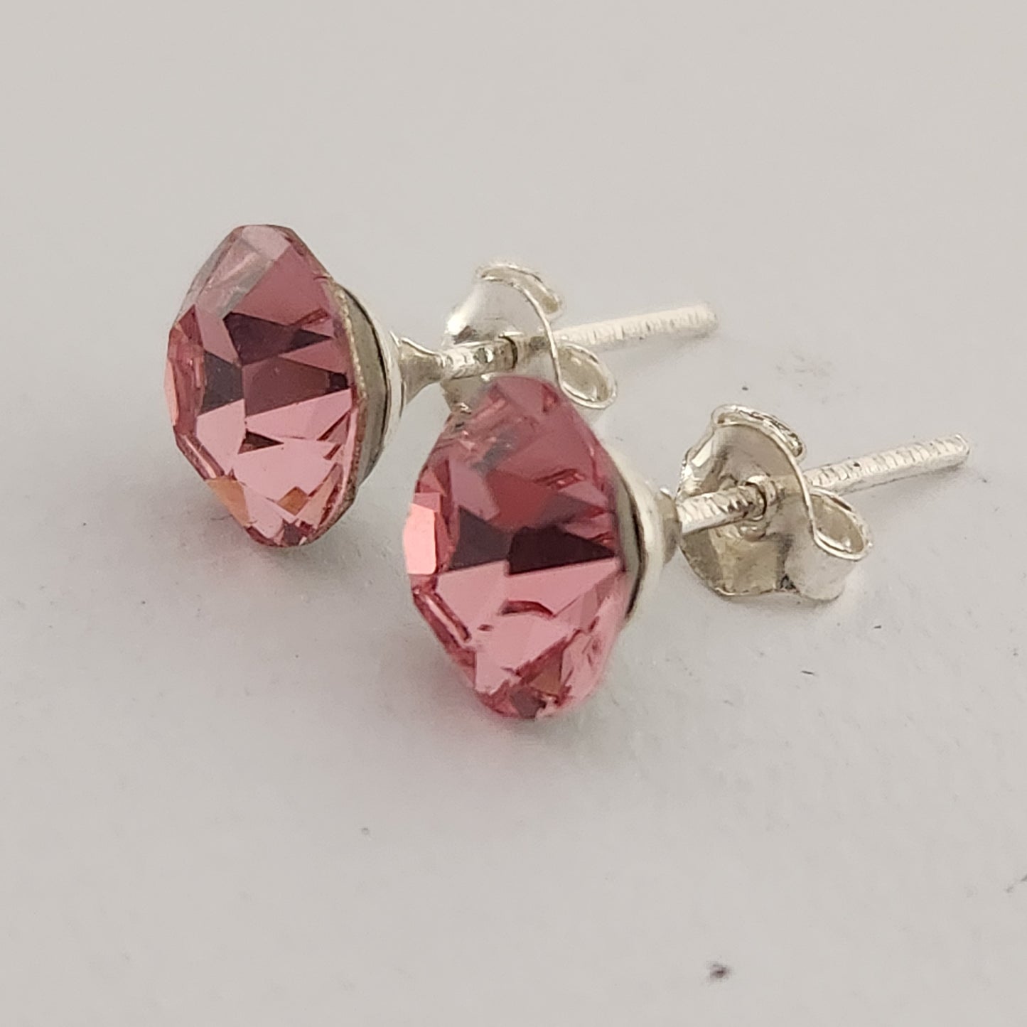 Aros Cristal Swarovski Elements Redondo 8mm Varios Colores No Cubic