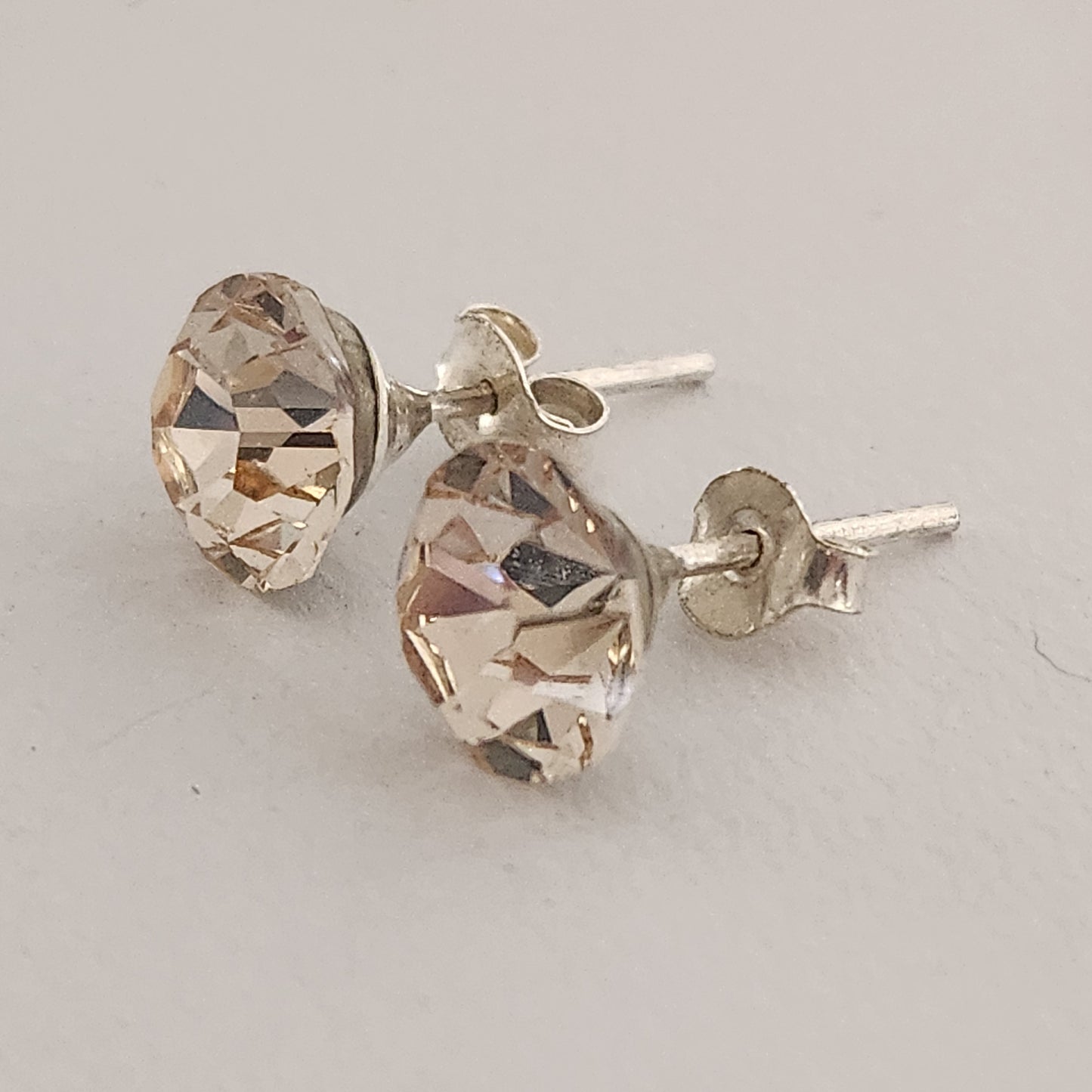 Aros Cristal Swarovski Elements Redondo 8mm Varios Colores No Cubic