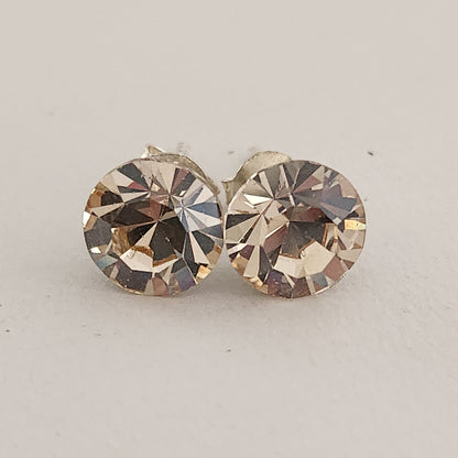 Aros Cristal Swarovski Elements Redondo 8mm Varios Colores No Cubic