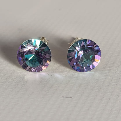 Aros Cristal Swarovski Elements Redondo 8mm Varios Colores No Cubic