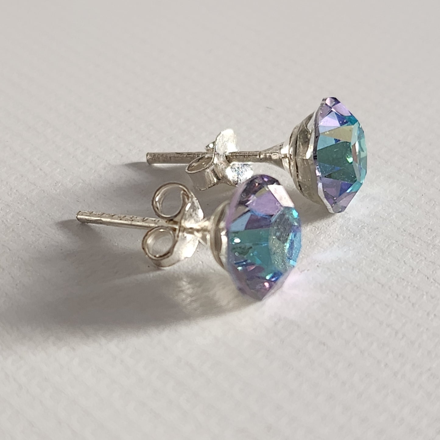 Aros Cristal Swarovski Elements Redondo 8mm Varios Colores No Cubic