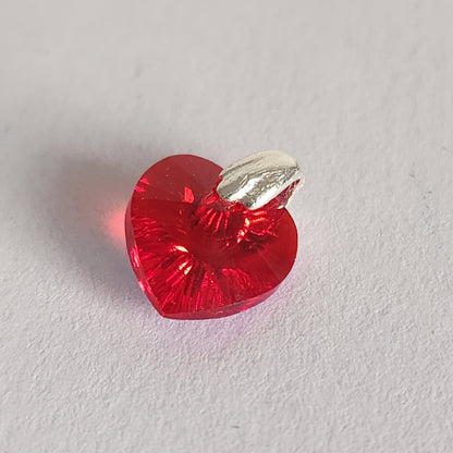 Dije Cristal Swarovski Elements Corazón 10mm Plata 925 Varios Colores