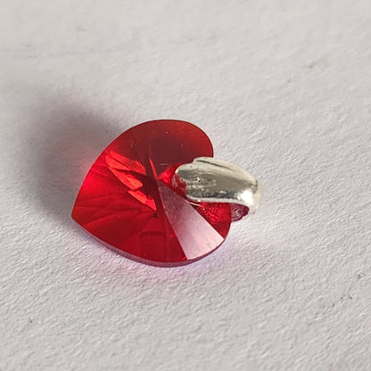 Dije Cristal Swarovski Elements Corazón 10mm Plata 925 Varios Colores