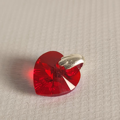 Dije Cristal Swarovski Elements Corazón 10mm Plata 925 Varios Colores