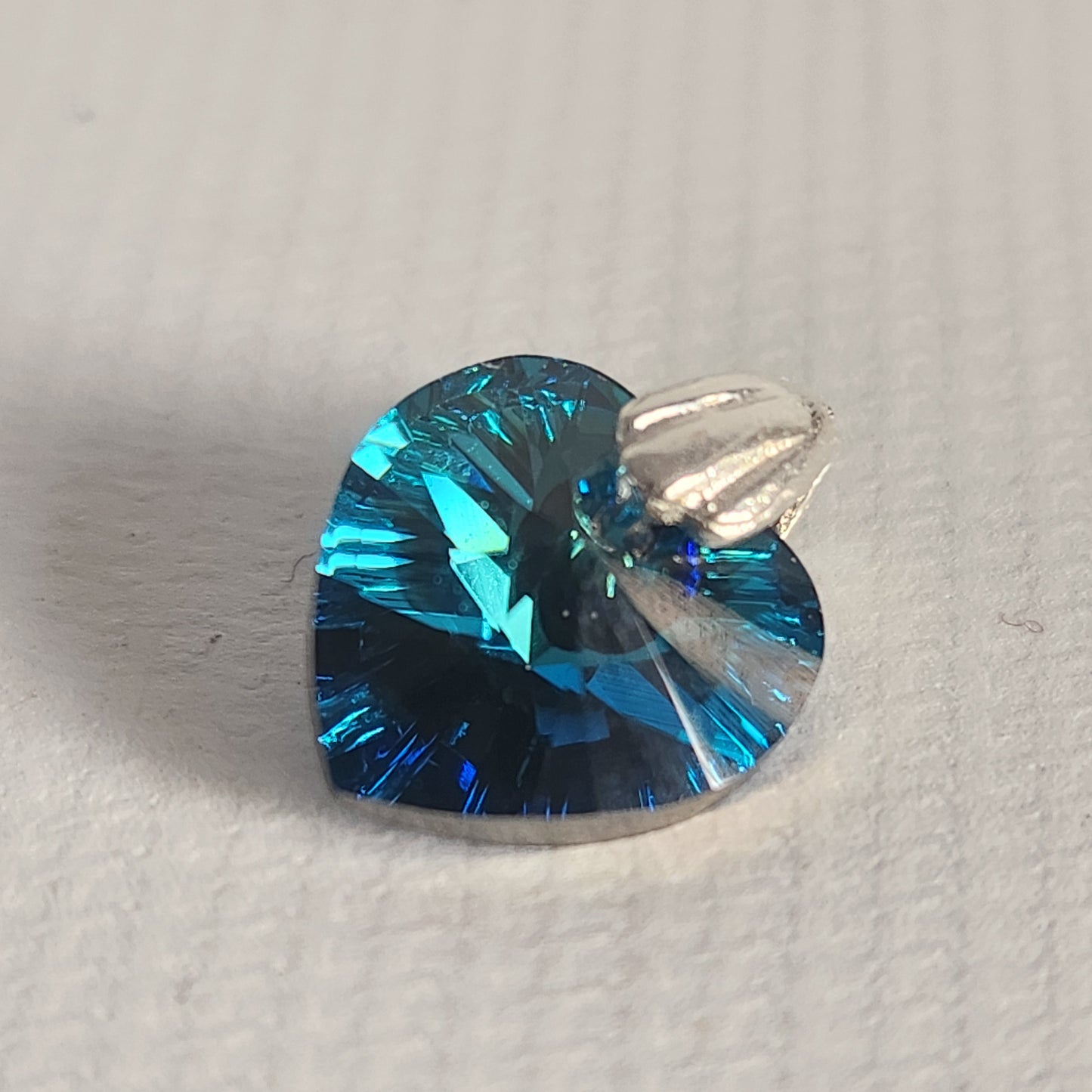 Dije Cristal Swarovski Elements Corazón 10mm Plata 925 Varios Colores